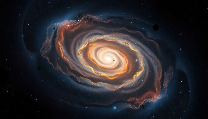 Poster - mesmerizing view of spiral galaxy with swirling arms of stars dust and gas in vast cosmos