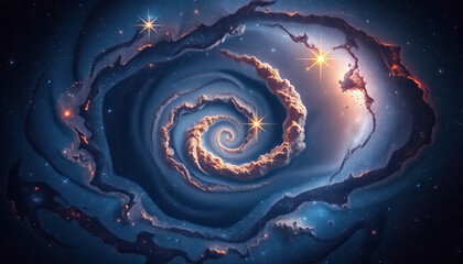 Aufkleber - mesmerizing cosmic spiral set against backdrop of twinkling stars and swirling celestial dust