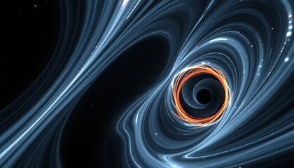 Poster - Cosmic Swirl captivating vortex of light dances around central black hole in vast expanse of space