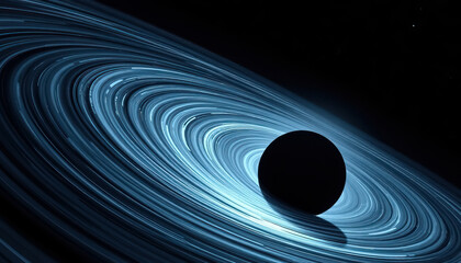 Poster - Cosmic vortex Light spirals around black hole gravity mesmerizing celestial phenomenon