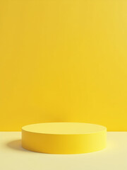 Poster - Simple, Minimalist Design Features An Empty, Rounded Yellow Platform On A Matching Background, Ideal For Product Demonstrations.