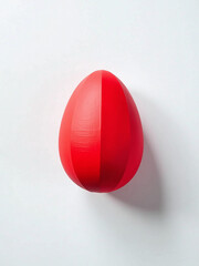 Aufkleber - Simple Yet Colorful Flat Lay Composition Featuring A Red Paper Easter Egg On A White Background With Minimal Design Elements.