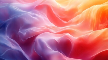 Poster - A vibrant, flowing fabric with a mix of warm and cool colors creates a mesmerizing, abstract pattern.