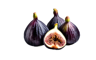 Fototapete - A bunch of ripe figs, isolated on a empty plain background