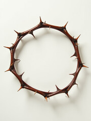 Poster - Image Featuring Crown Of Thorns On A Light Background With Ample Space To Accommodate Text Overlay Or Design Elements Freely.