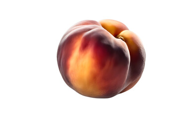 Poster - A ripe peach with a fuzzy skin, isolated on a empty plain background