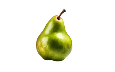 Poster - A single pear with a smooth green skin, isolated on a empty plain background