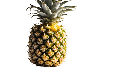 Poster - A single ripe pineapple with golden yellow skin, isolated on a empty plain background