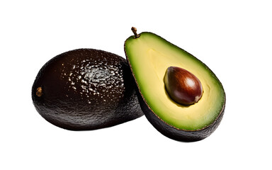 Poster - A whole avocado with bright green skin, isolated on a empty plain background