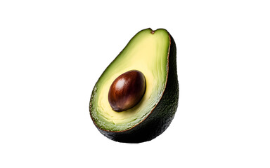 Poster - A whole avocado with bright green skin, isolated on a empty plain background