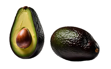 Poster - A whole avocado with bright green skin, isolated on a empty plain background