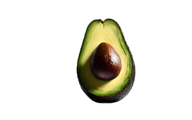 Poster - A whole avocado with bright green skin, isolated on a empty plain background