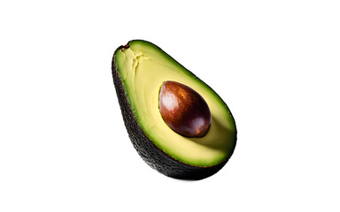 Poster - A whole avocado with bright green skin, isolated on a empty plain background