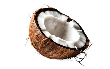 Poster - A whole coconut with its brown outer shell, isolated on a empty plain background