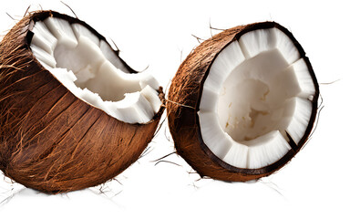 Poster - A whole coconut with its brown outer shell, isolated on a empty plain background
