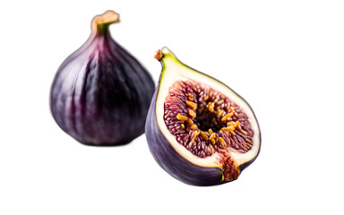 Poster - A whole fig with its soft purple skin, isolated on a empty plain background
