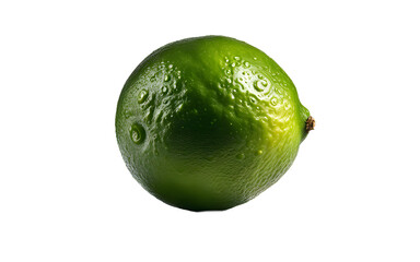 Poster - A whole lime with a smooth green peel, isolated on a empty plain background