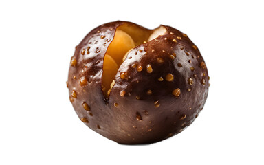 Poster - A whole longan fruit with brown skin, isolated on a empty plain background