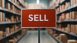 © Tanakrit - A prominent 'SELL' sign stands in a warehouse filled with cardboard boxes, indicating a focus on commerce and inventory management.
