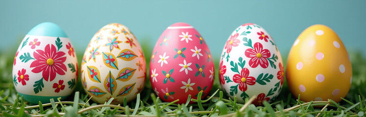 Poster - Decorated Easter Eggs Display Vibrant Colours, Adding Joy And Festive Spirit To Holiday Celebrations For People Of All Ages Worldwide.