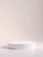 Poster - Abstract White And Pastel Colored 3d Pedestal With Round Corners And Subtle Shadows For Modern Product Presentation And Display.