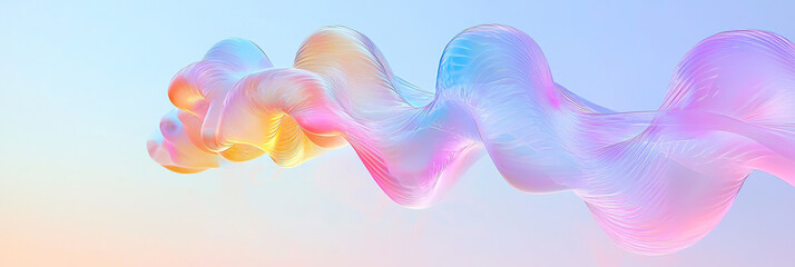 Poster - A conceptual rendering of a genetic mirage, where translucent DNA strands twist into surreal forms