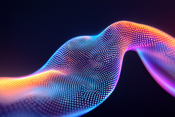 Poster - A dynamic interface design combining fluid genetic spirals with the illusory glow of a mirage, its