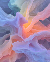 Poster - Energetic composition of dynamic cellular forms pulsating with radiant neon light, merging into