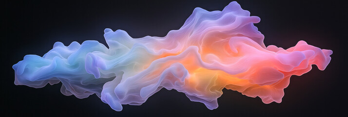 Poster - A digital artwork capturing a biotic phantom cascade, where ethereal organic forms ripple like
