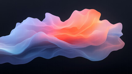 Poster - Minimalist abstract depiction of a biotic phantom cascade, featuring soft, glowing organic shapes