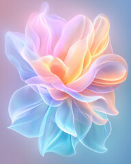 Poster - Bold editorial style featuring an evolving bloom with fractal details and radiant gradient colors,