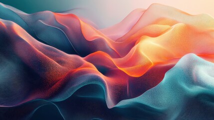 Poster - An abstract representation of colorful, flowing waves, blending hues of red, orange, and blue, evoking a sense of movement and depth.