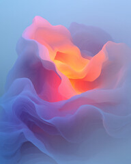 Poster - A futuristic scene of an adaptive spectral haze, with luminous gradients that ripple and evolve,