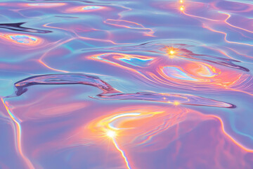 Poster - Underwater view capturing ripples of light and color, where organic motion fuses with surreal