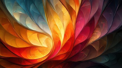 Poster - A vibrant abstract design featuring swirling colors of orange, blue, and purple, creating a sense of movement and depth.