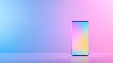 Poster - Minimalist composition featuring a smartphone screen displaying a dynamic AR interface, with