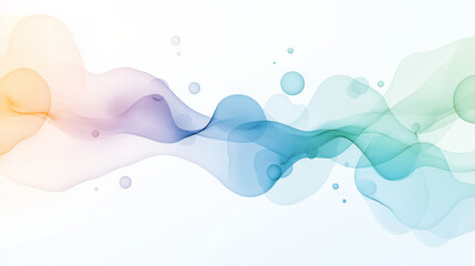 Poster - Minimalist infographic-style illustration featuring fluid streams of binary code and translucent
