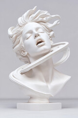 Poster - A conceptual art piece blending classical sculpture with abstract futuristic elements, representing