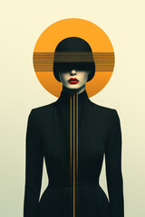 Poster - Elegant portrait of a dignified figure set against a sleek, minimal backdrop with subtle golden
