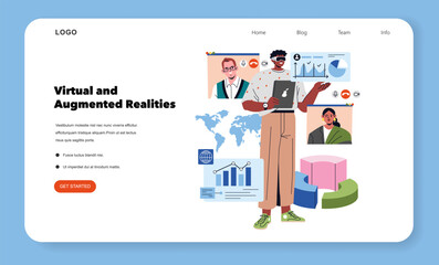 Poster - Modern Office. Flat Vector Illustration