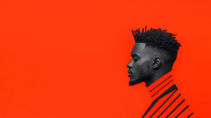 Aufkleber - Minimalist editorial portrait featuring a confident silhouette against a crisp high-contrast