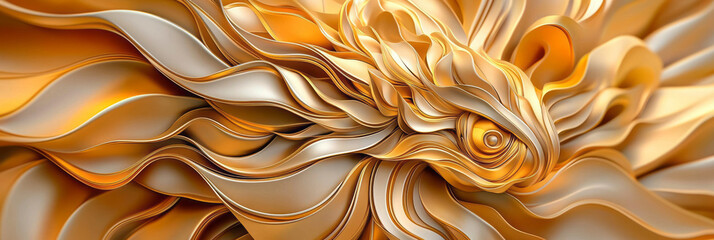 Aufkleber - A majestic digital artwork exuding renowned excellence, where elegant golden hues and intricate
