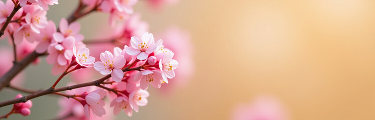 Poster - A Delicate Mimosa Branch Is Placed Against A Vibrant Color Background To Create A Cheerful Spring Greeting Scene.