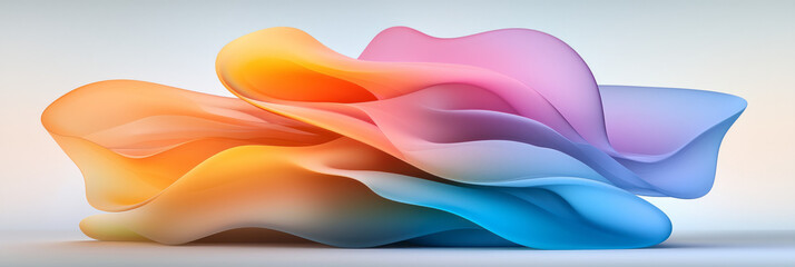 Poster - Bold, abstract composition merging organic shapes with sharp digital fragments and vibrant