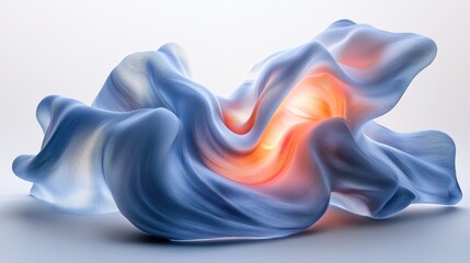 Poster - A flowing, translucent sculpture featuring soft curves and a warm inner glow, creating an ethereal and calming visual effect.