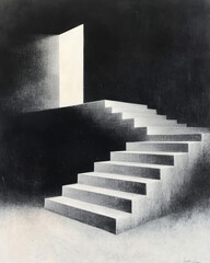 Aufkleber - A minimalist artwork merging contrasting viewpoints with delicate textures and soft luminescence,