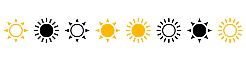 Wall Mural - sun vector icon. sun icon. yellow and black sun rays vector icon. sunshine. sunrise