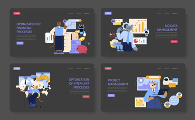 Poster - Ai For Global Business. Flat Vector Illustration