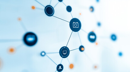 Poster - networked world: a conceptual illustration showcasing interconnected nodes and data flow, representi