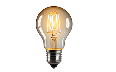 Poster - A glowing light bulb symbolizing ideas and innovation, isolated on a empty plain background
